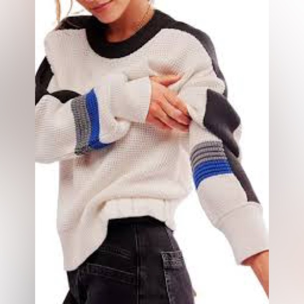 Free People We The Free Colorblock Sweater - Size XL NEW WITH TAGS